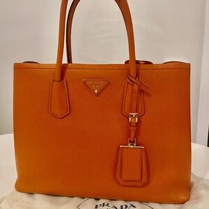 Prada Saffiano Leather Double Handbag